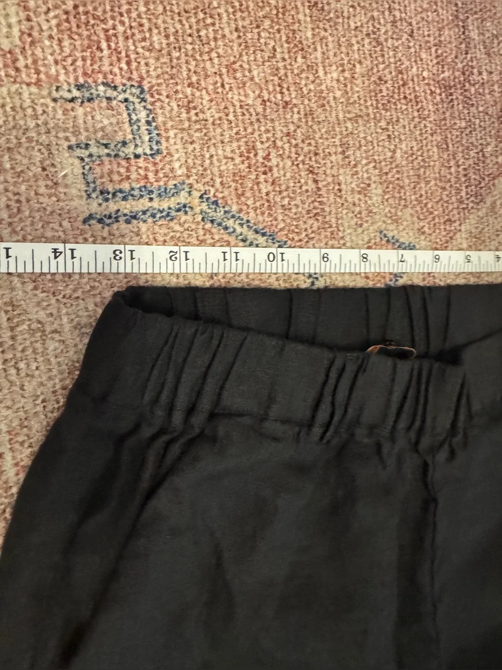 Quince black linen pull on pants size small petite like new
